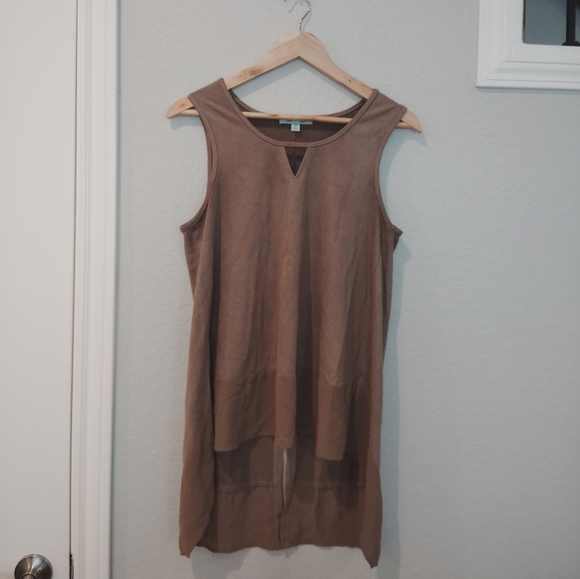 She + Sky Tops - She + Sky Taupe Sleeveless Top